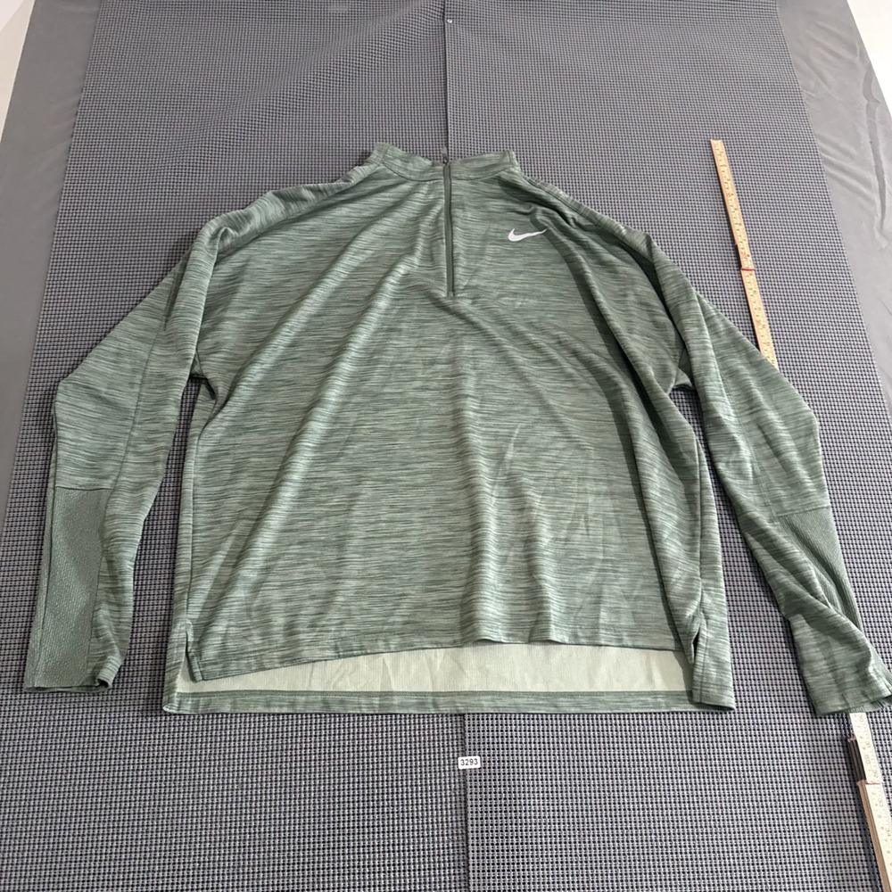 Nike Running Dri-FIT Mens XXL Green Heathered Quarter Zip Pullover Long Sleeve